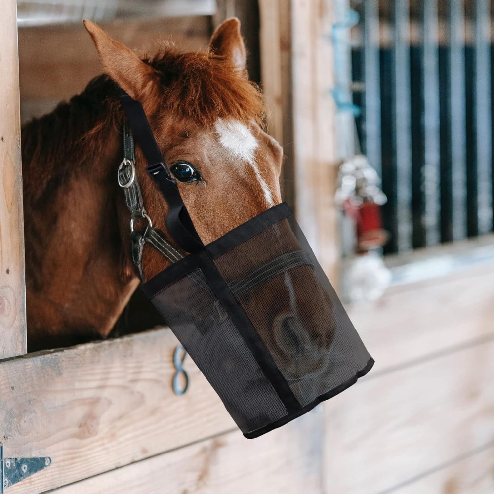 Mesh Feeder Bag - Multi-color Leak-Proof Horse Feeding Bag Adjustable