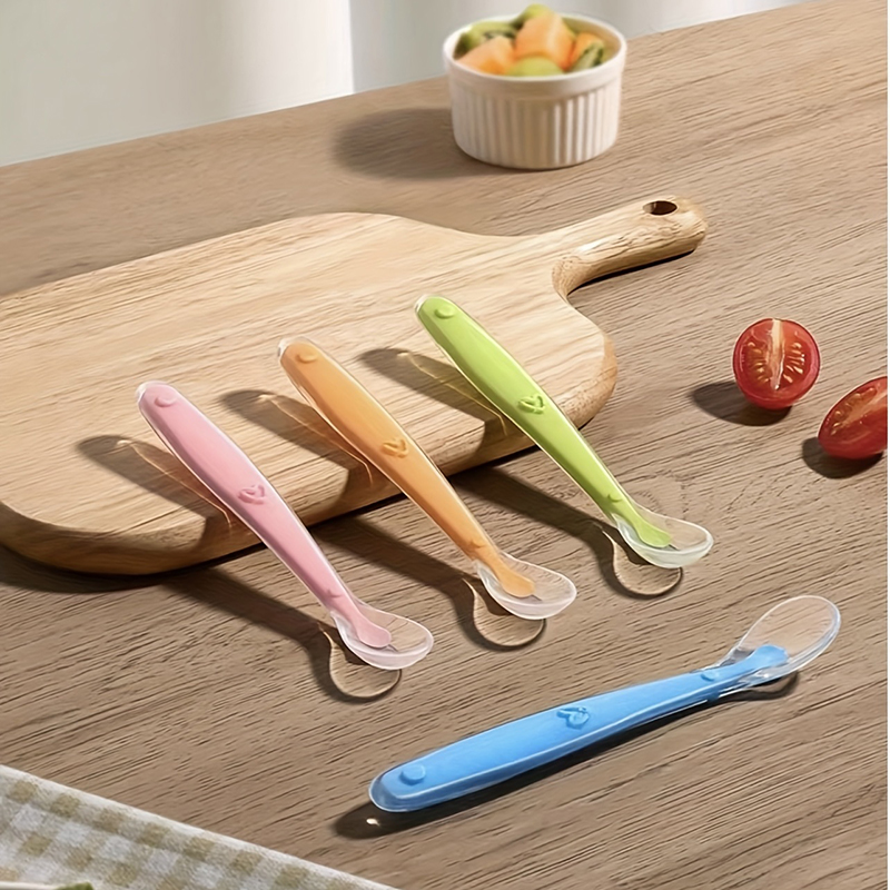 Baby Food Utensils - 1/2pcs Soft Tip Baby Silicone Spoon