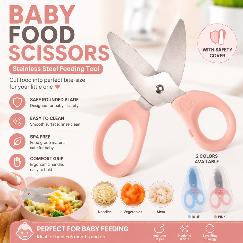 Baby 1 Year Food - Baby Food Scissors Stainless Steel Baby