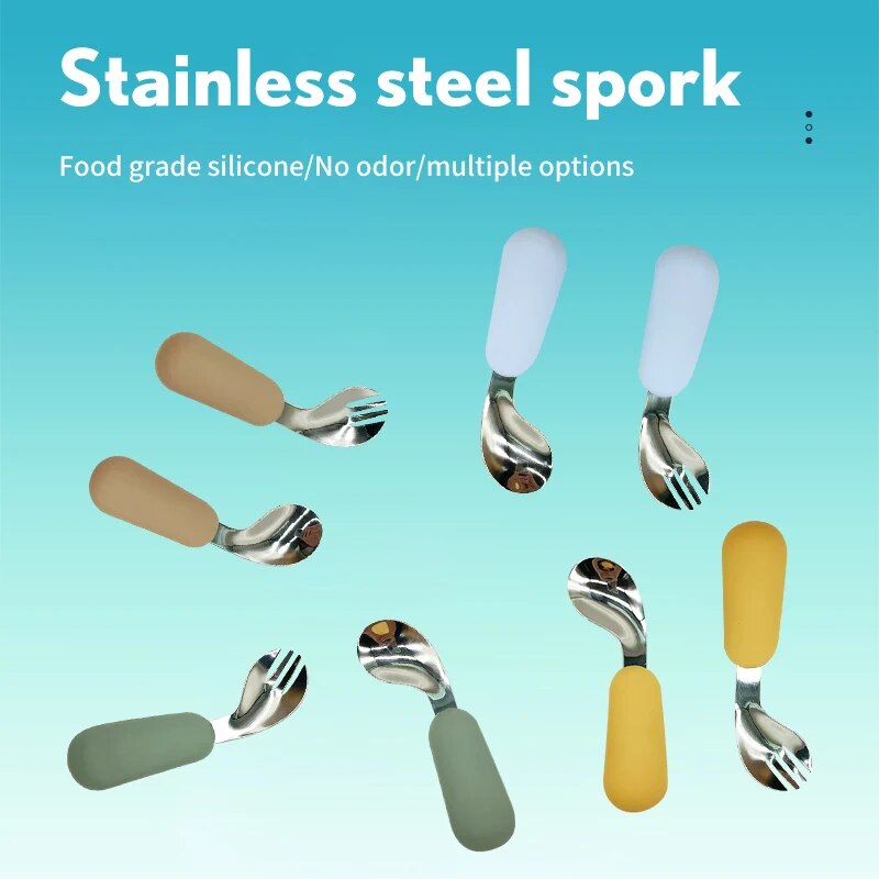 Baby Spoon Fork Set 316 Stainl - Baby Food Utensils 评论和价格