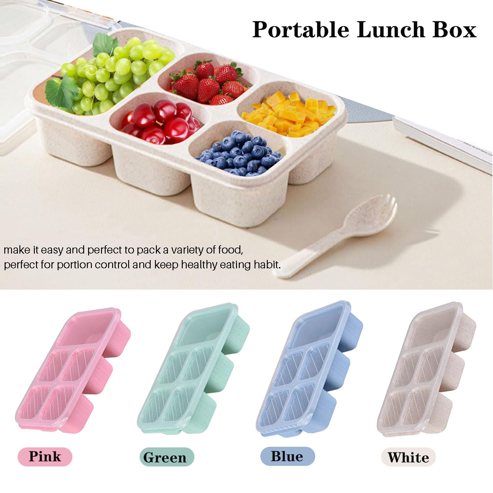 1PC, Bento Lunch Box, Suitable - Snack Container Travel 评论和价格