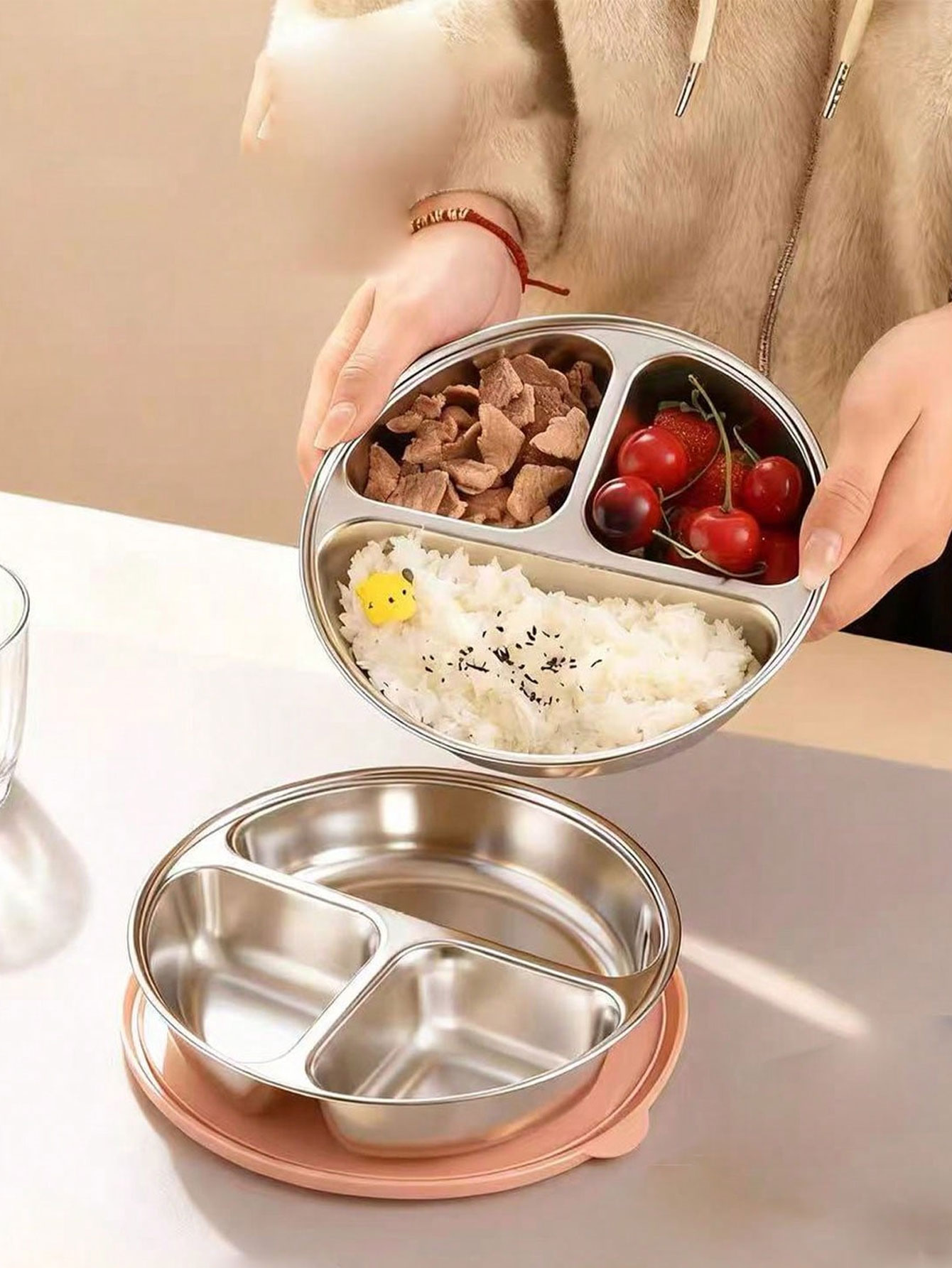 Three-Compartment Steaming Tra - Baby Food Steamer 评论和价格