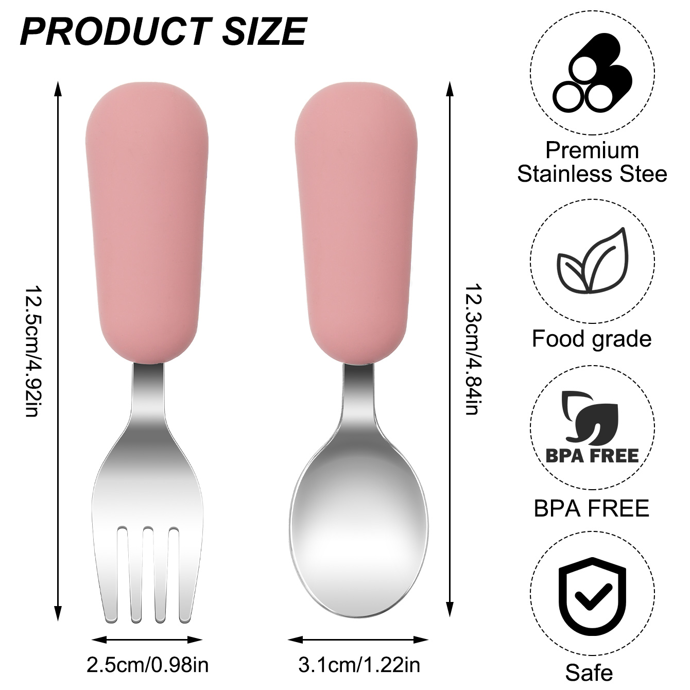 Color Kids 2PCS Stainless Stee - Baby Food Utensils 评论和价格