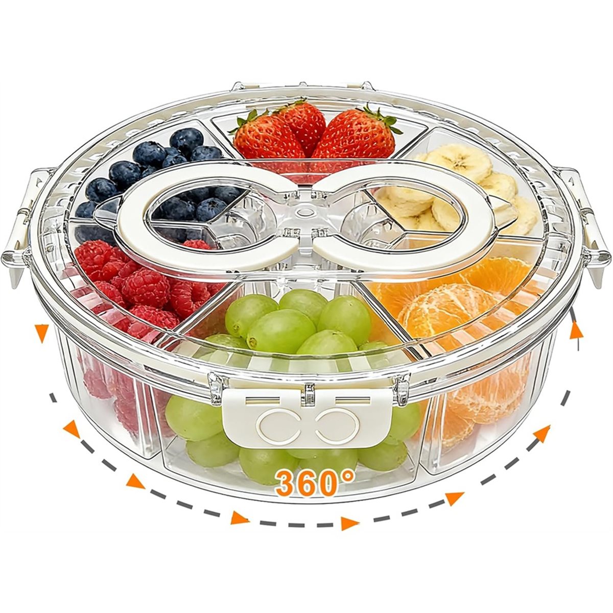 Light Weight Rotating Divided  - Snack Container Travel 评论和价格
