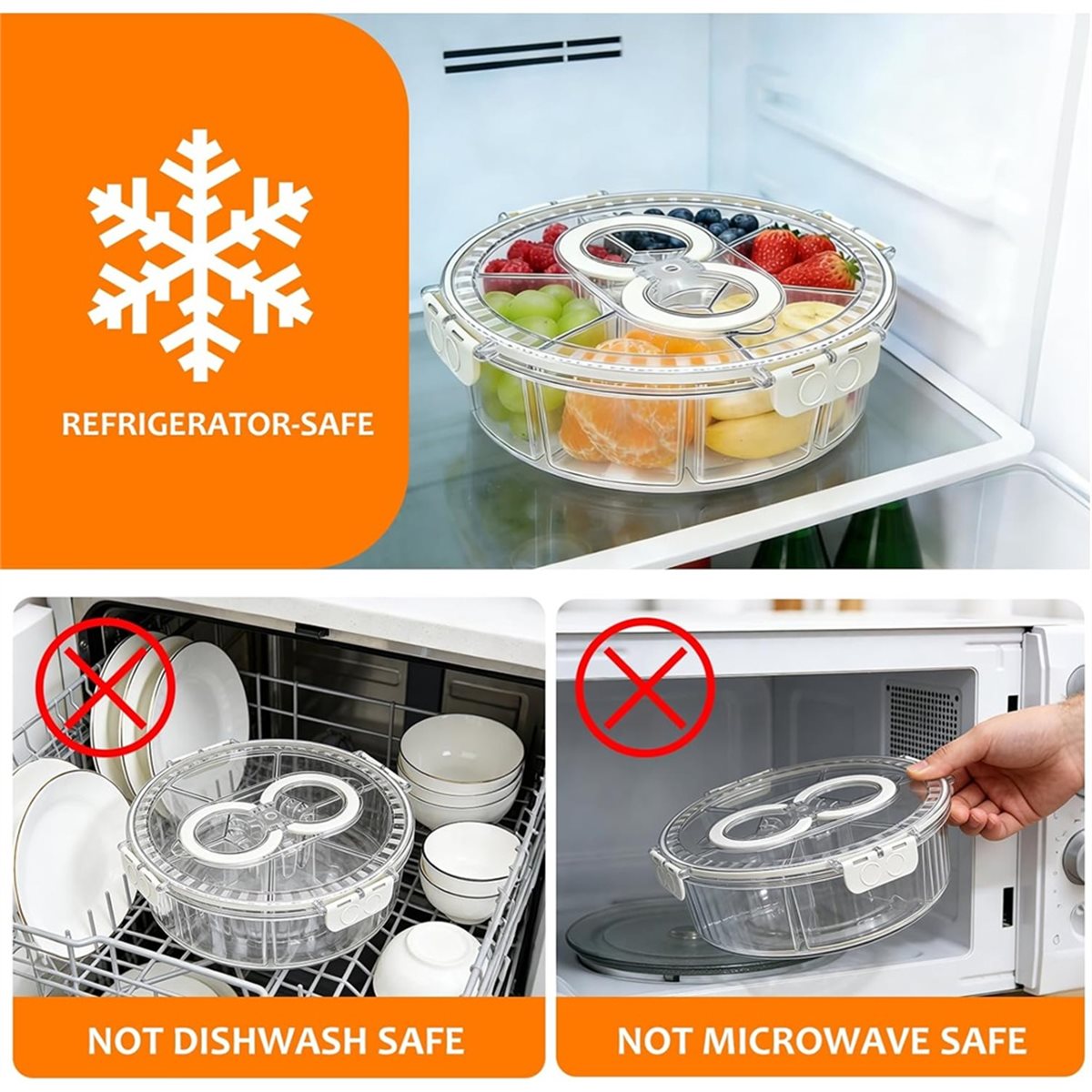 Light Weight Rotating Divided  - Snack Container Travel 评论和价格