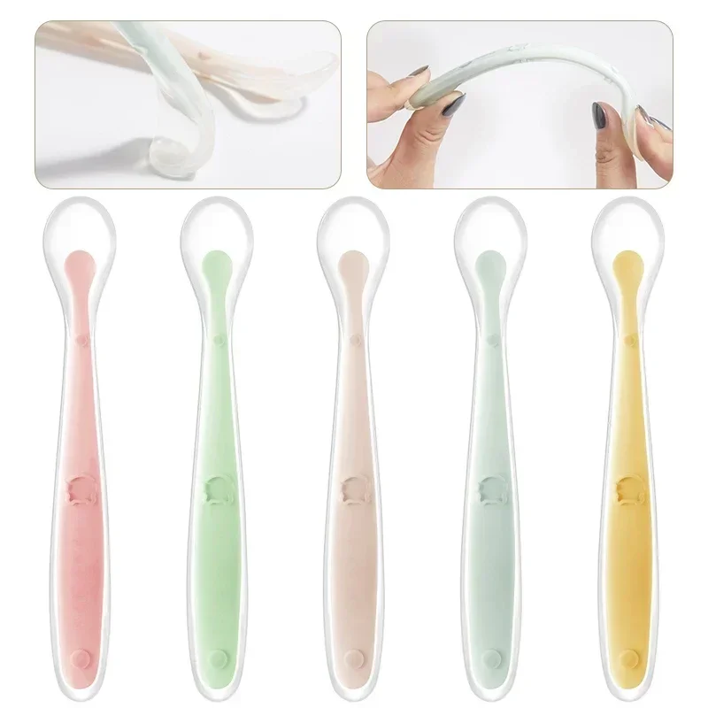 Soft Silicone Baby Spoon Toddl - Baby Food Utensils 评论和价格