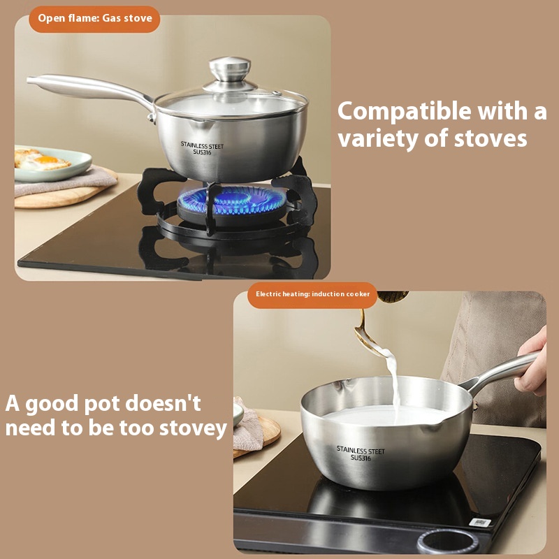 316 stainless steel pot thicke - Baby Food Home 评论和价格