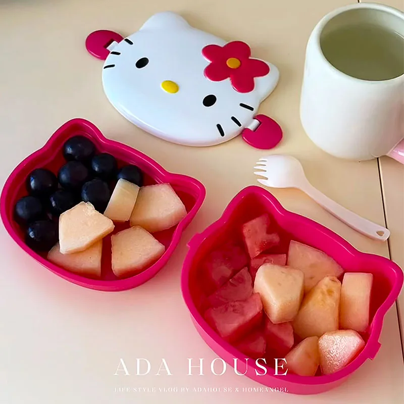 Cute Hello Kitty Shaped Lunch  - Snack Container Travel 评论和价格