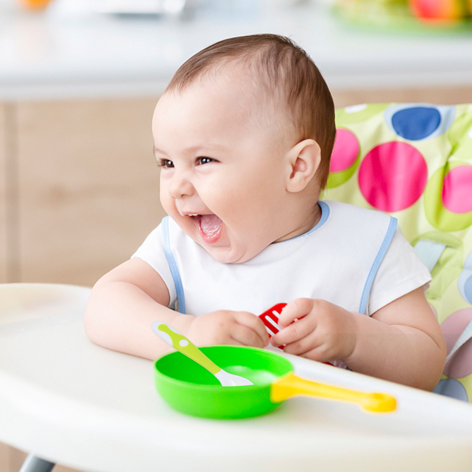 1Set Baby Spoons Forks Set Hig - Baby Food Utensils 评论和价格