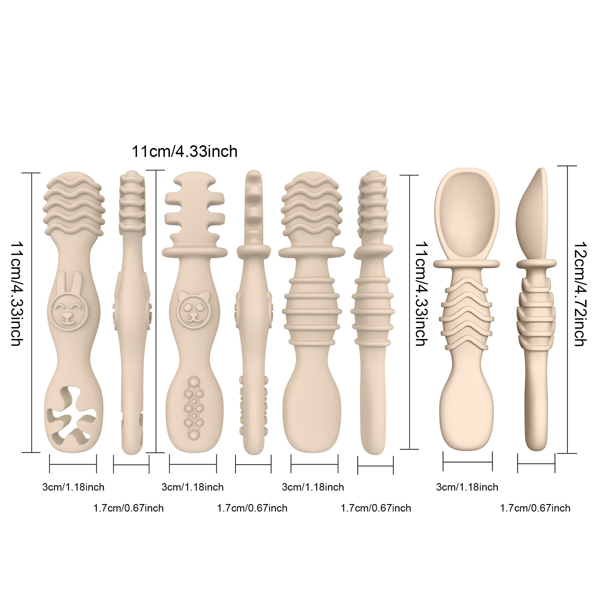 4pcs Silicone baby Food Spoon, - Baby Food For 7 Month Old 评论和价格